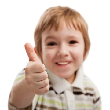 Child gesturing thumb up Stock Photos