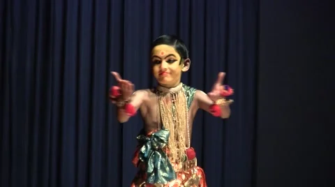 Child getting ready for Kathakali dances theatrical and expression Stock Footage 52158884