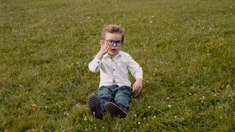 Child in glasses Stock Footage 93346182
