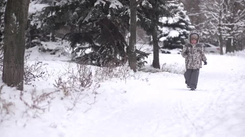 Child goes on a footpath Stock Footage 44796959