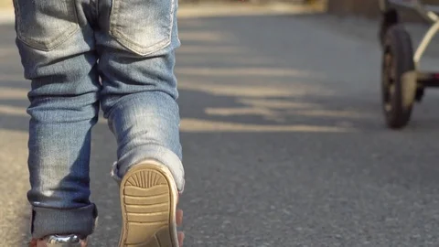 The child goes next to dad Stock Footage 108895096