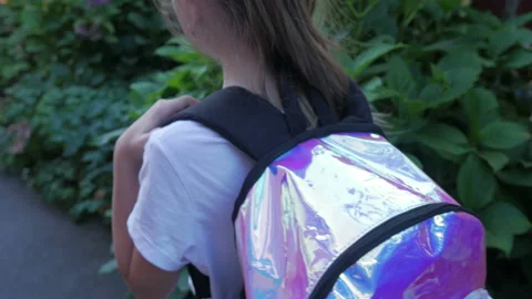 The Child Goes To School With A Backpack Stock-Footage 139132277
