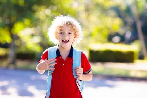 Child going back to school, year start Stock Photos
