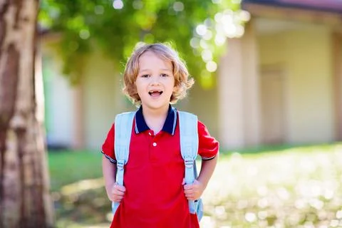 Child going back to school, year start Stock Photos