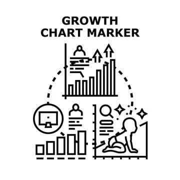 Child growth and business development marker concept Stock Illustration