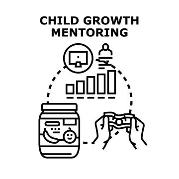 Child growth mentoring developing future generation Stock Illustration