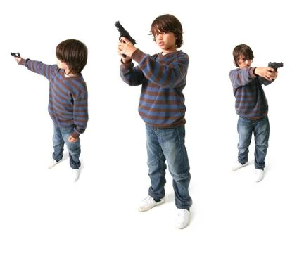 Child with gun crime Stock Photos