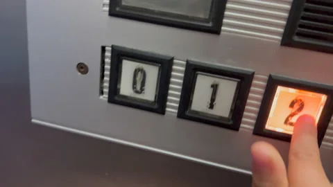 Child hand pressing old elevator buttons Stock Footage 230227855