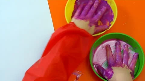 Child handprints Stock Footage 22665037