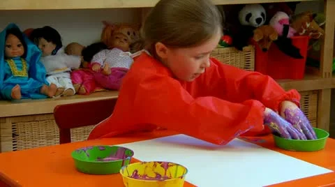 Child handprints Stock Footage 22665044