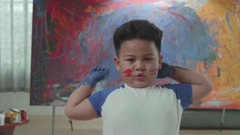 Child Hands In Paints Stock-Footage 153636122