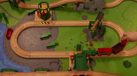 Child Hands play the train. Stock Footage 62930961