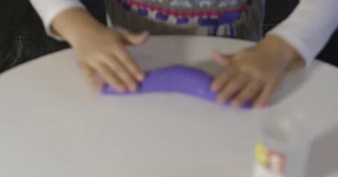 Child Hands Playing Toy Called Slime Stock Footage 82663638