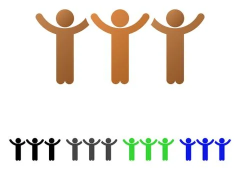 Child Hands Up Roundelay Flat Gradient Icon Stock Illustration