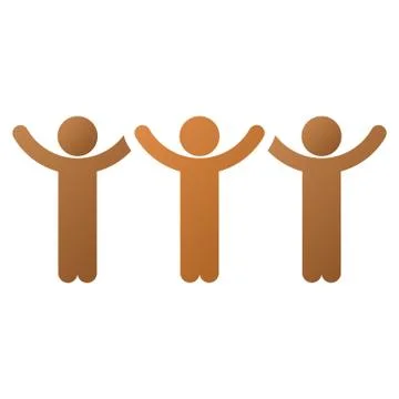 Child Hands Up Roundelay Gradient Vector Icon Stock Illustration