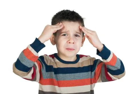 Child have headache Foto stock