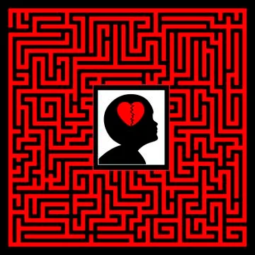 Child with Heartbreak Stock Illustration