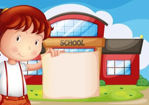 A child holding an empty piece of paper 스톡 일러스트