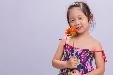 Child Holding Flower / Child Holding Flower Background Stock Photos