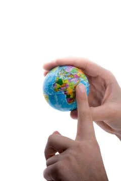 Child holding a globe Stock-Fotos