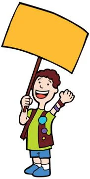 Child holding sign Stock Illustration