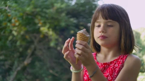 Child With Ice Cream Stock Footage 68857697