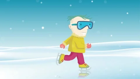 Child ice skating. Seamless loop Stock Footage 133553548