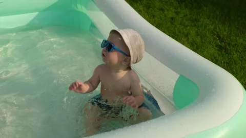 Child Inflatable Pool Stock Footage 285234185