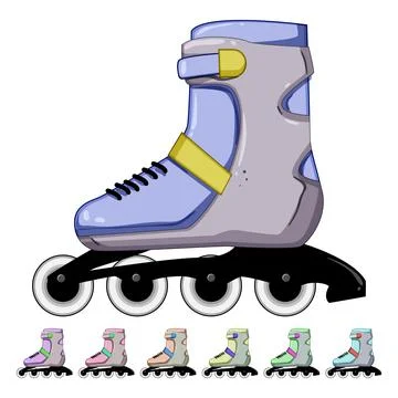 Child inline skates cartoon vector graphic Ilustração Stock