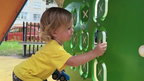 Child Interactive Play Wall Stock Footage 304759834