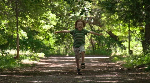 Child Joyfully Run to Meet HD Stock Footage 68320989