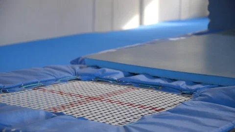 Child Jump over Trampoline Stock Footage 87549729
