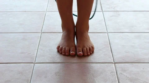 Child jumping rope Stock Footage 30347271