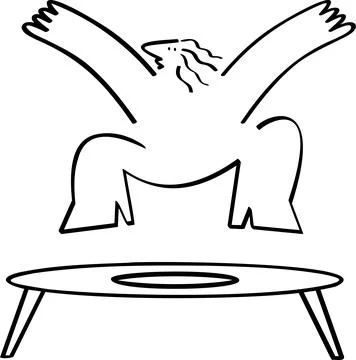 Child jumping on a trampoline illustration vector Stock Illustration