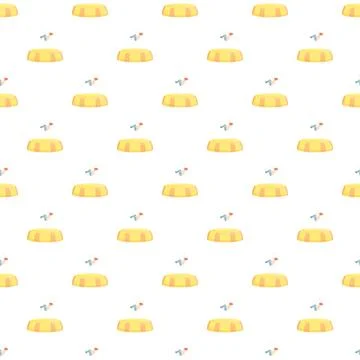 Child jumping on trampoline playing seamless pattern Stock Illustration