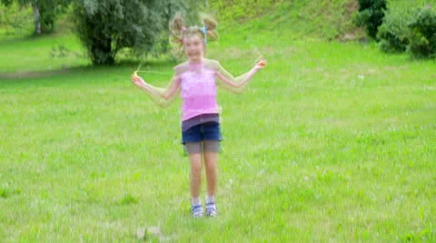 Child jumps Stock Footage 25591691