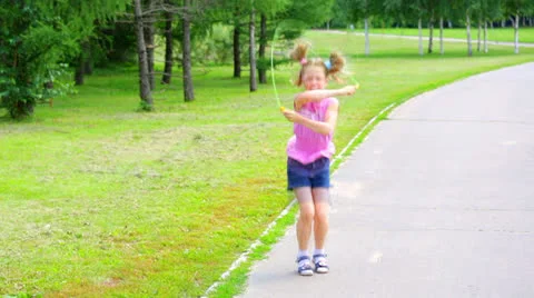 Child jumps Stock Footage 25591692