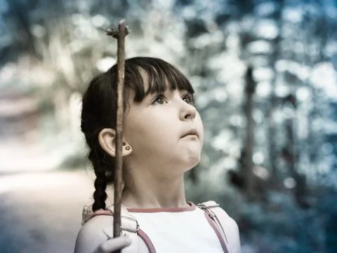 Child in the jungle Stock Photos