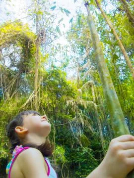 Child in the jungle Stock Photos