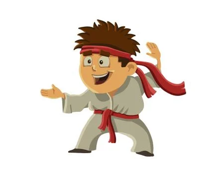 Child in the karate section Stock Illustration