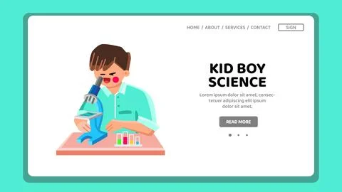 Child kid boy science vector Stock Illustration
