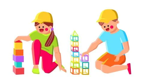 Child kid builder vector Stock Illustration