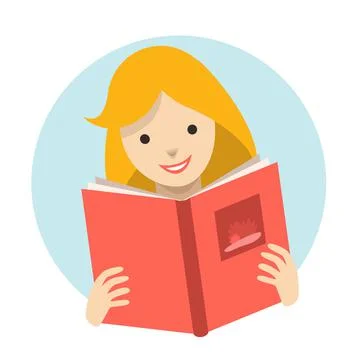 Child, kid reading a book. Flat vector. Stock Illustration