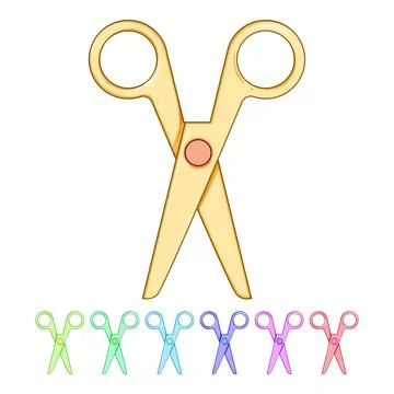 Child kid scissors cartoon vector graphic Stock Illustration