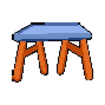 Child kid table pixel art vector illustration Stock Illustration