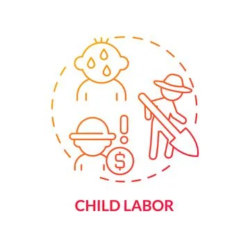 Child labor red gradient concept icon イラスト素材