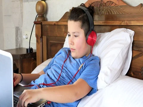 Child with laptop 2 Stock Footage 85318061