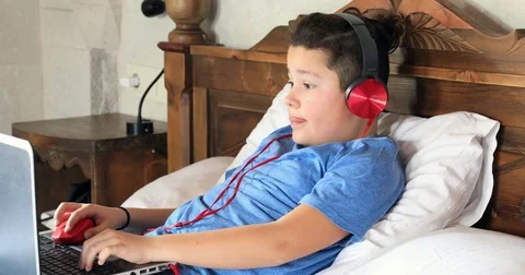 Child with laptop 6 Stock Footage 85318384