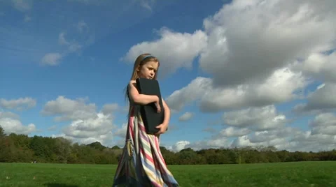 Child with laptop Stock Footage 22637565