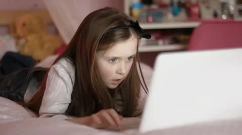 Child with laptop Stock Footage 22664529